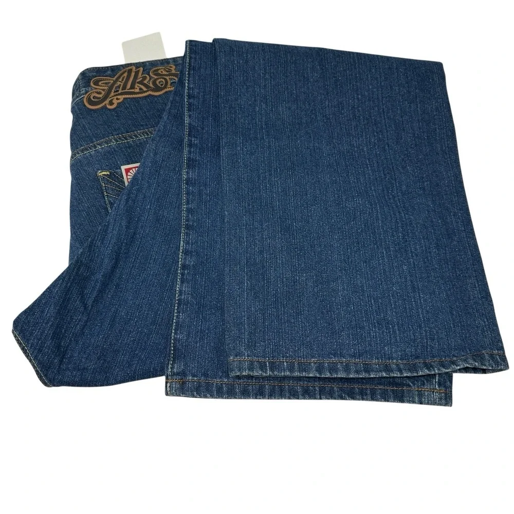 AKADEMIKS NWT Vintage J1 SoHo Men's Jeans Blue Baggy Wide Leg Denim‎ Y2K Size 34